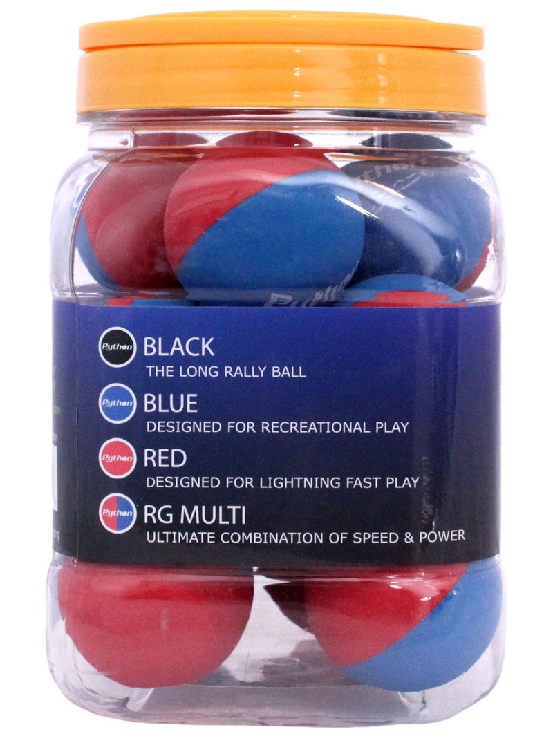 Python Racquetball Python RG Multi Colored Racquetballs (Value Pack - 12 Ball Jug/Endorsed by Racquetball Legend Ruben Gonzalez!)(Blue/Red) - Image 2